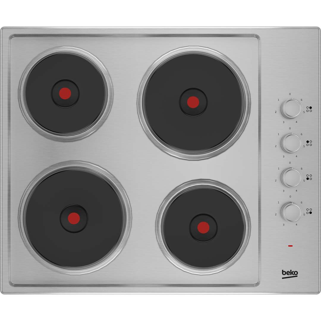 Beko 60cm Sealed Plate Hob with Side Knob Controls | HIBE64101X Beko Hob Euronics Ireland