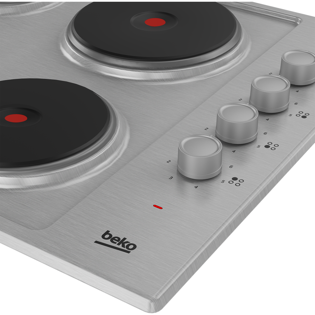 Beko 60cm Sealed Plate Hob with Side Knob Controls | HIBE64101X Beko Hob Euronics Ireland