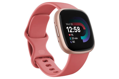 Fitbit Versa 4 - Fitness Smartwatch with GPS, NFC Payments & 40+ Exercise Modes - Pink Sand/Copper Rose | 79-FB523RGRW
