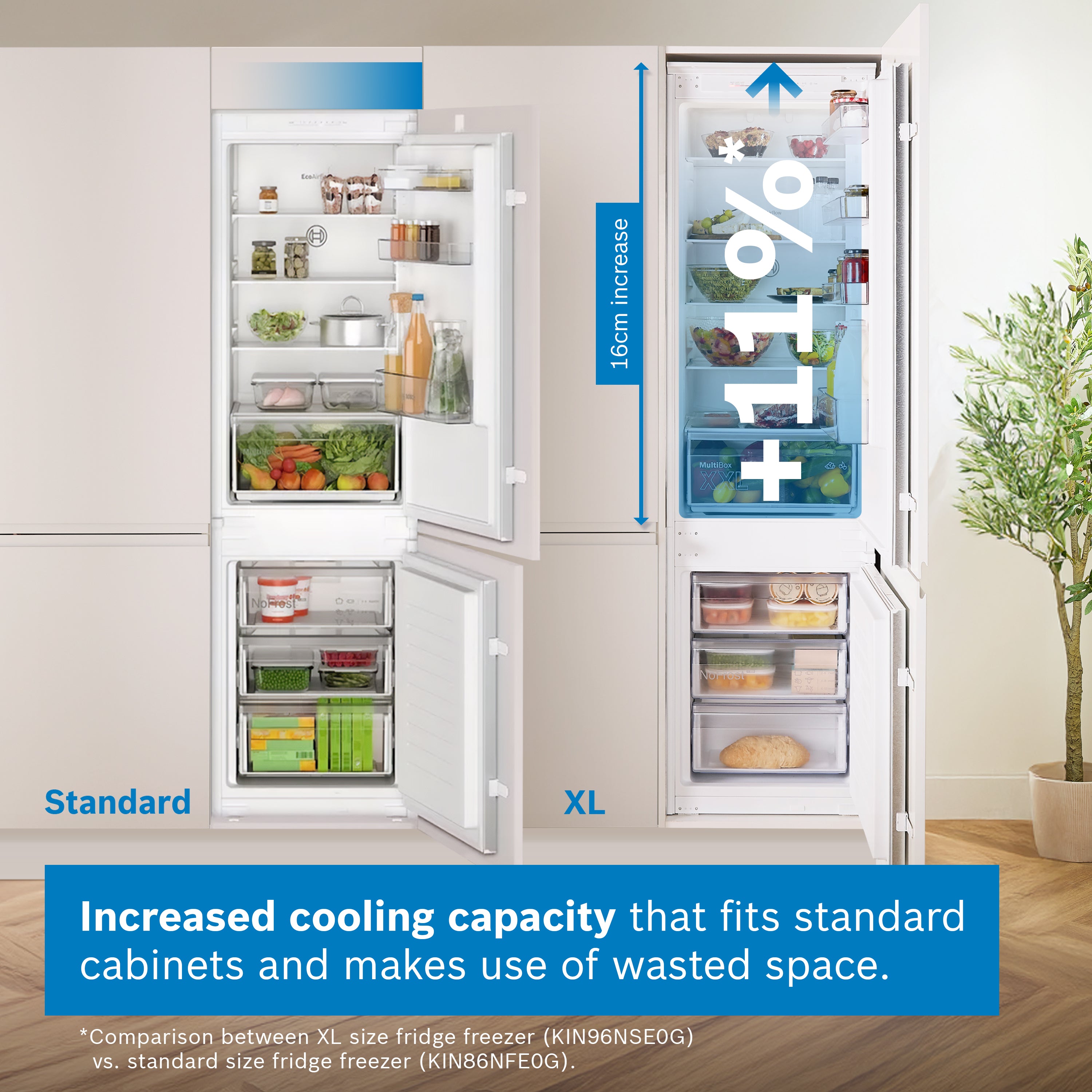 Bosch Series 2 290L Built-In Frost Free Fridge Freezer | KIN96NSE0G