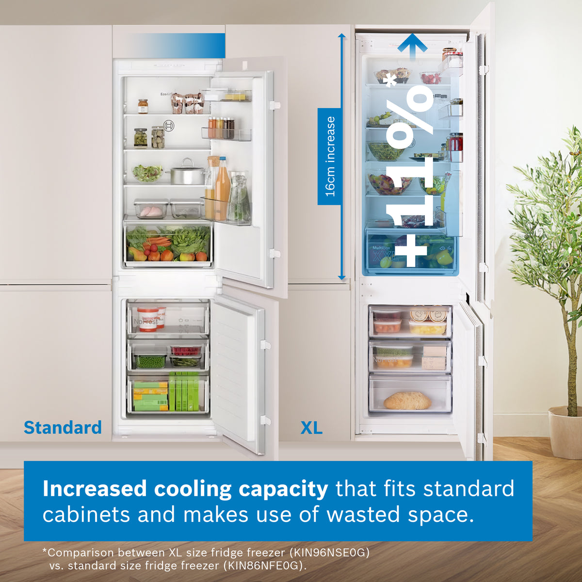 Bosch Series 2 290L Built-In Frost Free Fridge Freezer | KIN96NSE0G