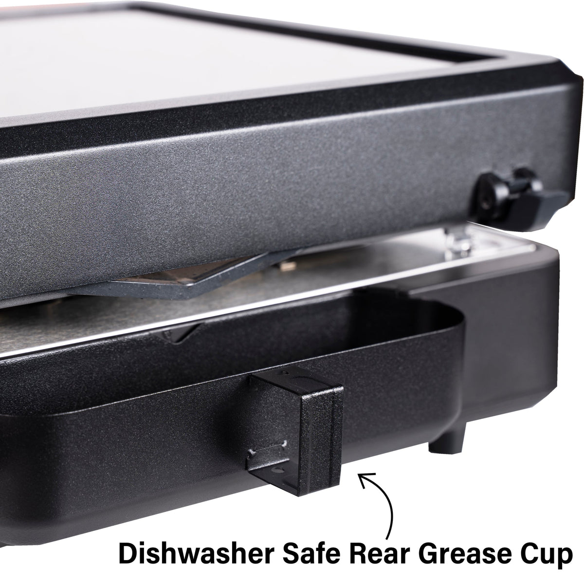 Blackstone E-Series 17" Electric Tabletop Griddle with Hood - Black - dishwasher-safe grease cup