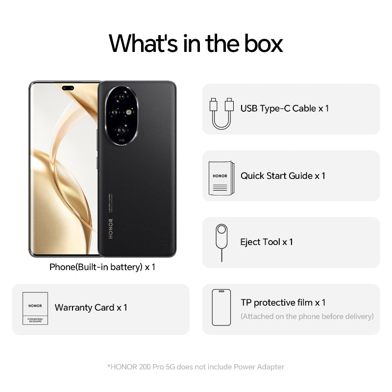 Honor 200 Pro Black 512GB | 5109BFTR Honor Euronics Ireland