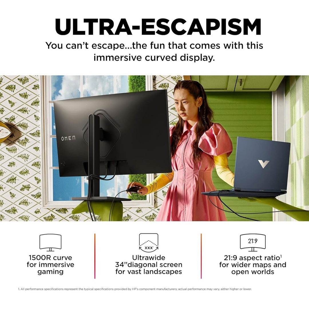 HP OMEN 34 Inch FHD IPS Gaming Monitor | 780K8AA