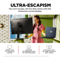 HP OMEN 34 Inch FHD IPS Gaming Monitor | 780K8AA#ABU HP Monitor Euronics Ireland