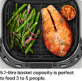 Chefman 5.7L Compact Air Fryer with Hi-Fry Technology | RJ38-6TW-BLK-DS-UK