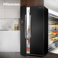 Hisense Freestanding Side by Side Fridge Freezer | RS694N4IBE Hisense American Fridge Freezer Euronics Ireland