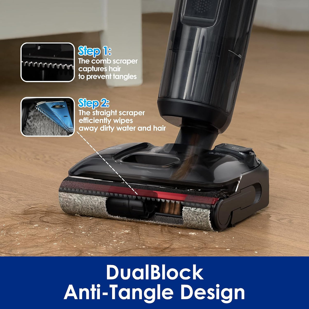 Tineco FLOOR ONE S7 Stretch Ultra Cordless Wet and Dry Vacuum Cleaner - DualBlock anti-tangle