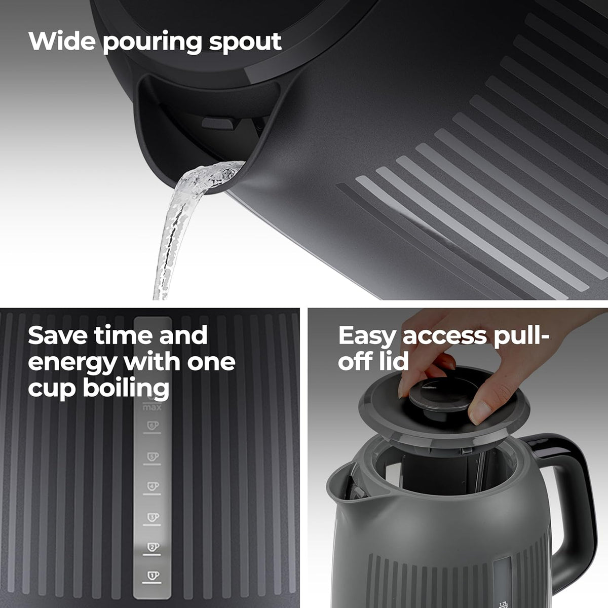 Kenwood Dusk Grey Kettle – view 4