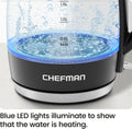 Chefman Fast-Boil 1.8L Electric Glass Kettle | RJ11-18-CTI-UK