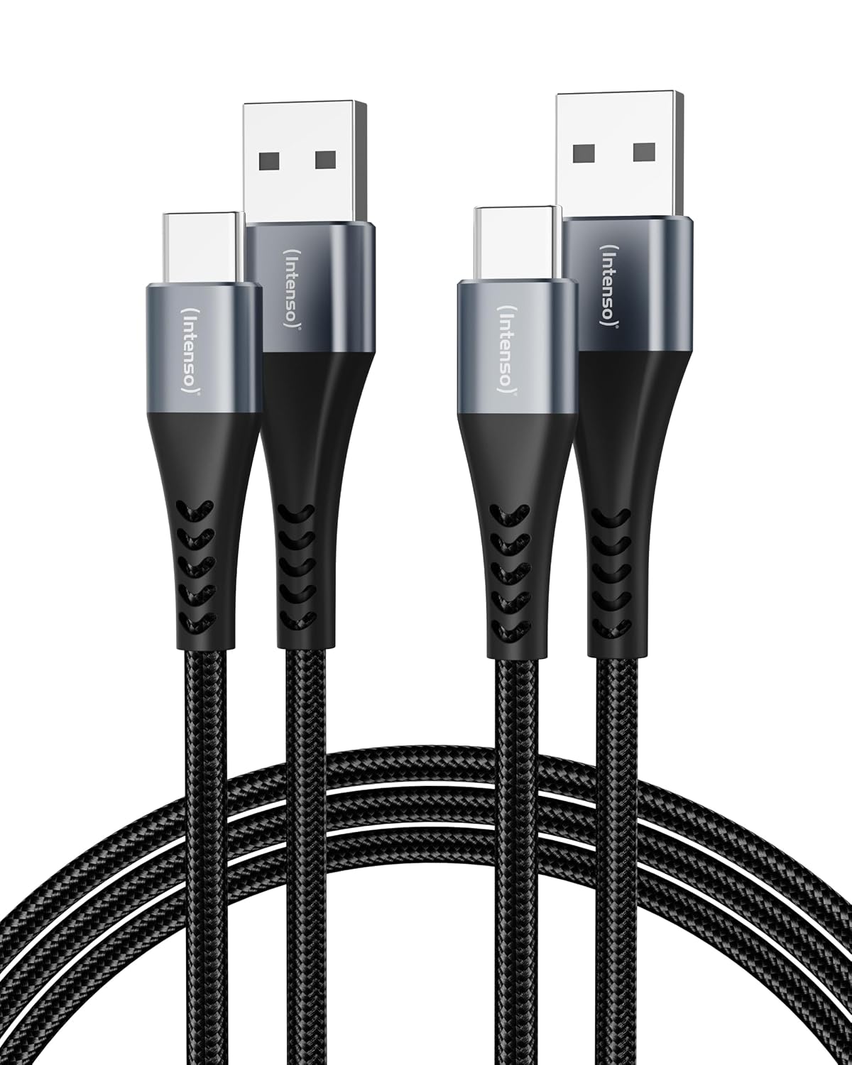 Intenso A60C USB-A to USB-C Cable 2m 60W, 2 Pack - Black - front view