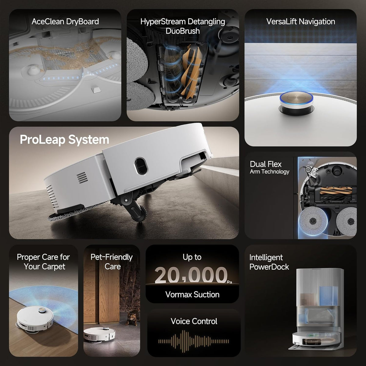 Dreame X50 Ultra Complete - White - feature overview infographic