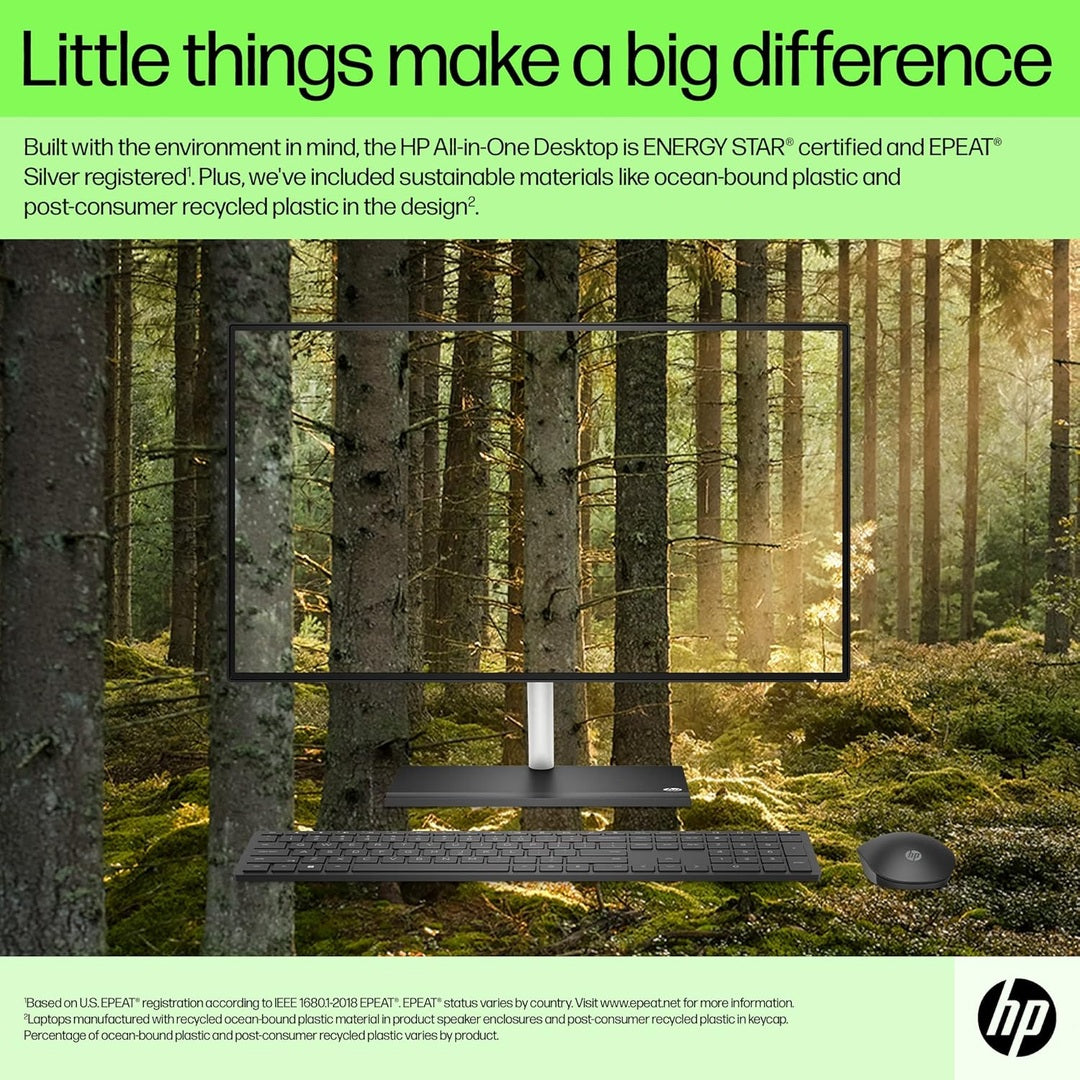 HP 24" All-in-One Desktop 8GB RAM 256GB AMD Radeon Graphics, Black | 650G3EA#ABU HP Desktop PC Euronics Ireland