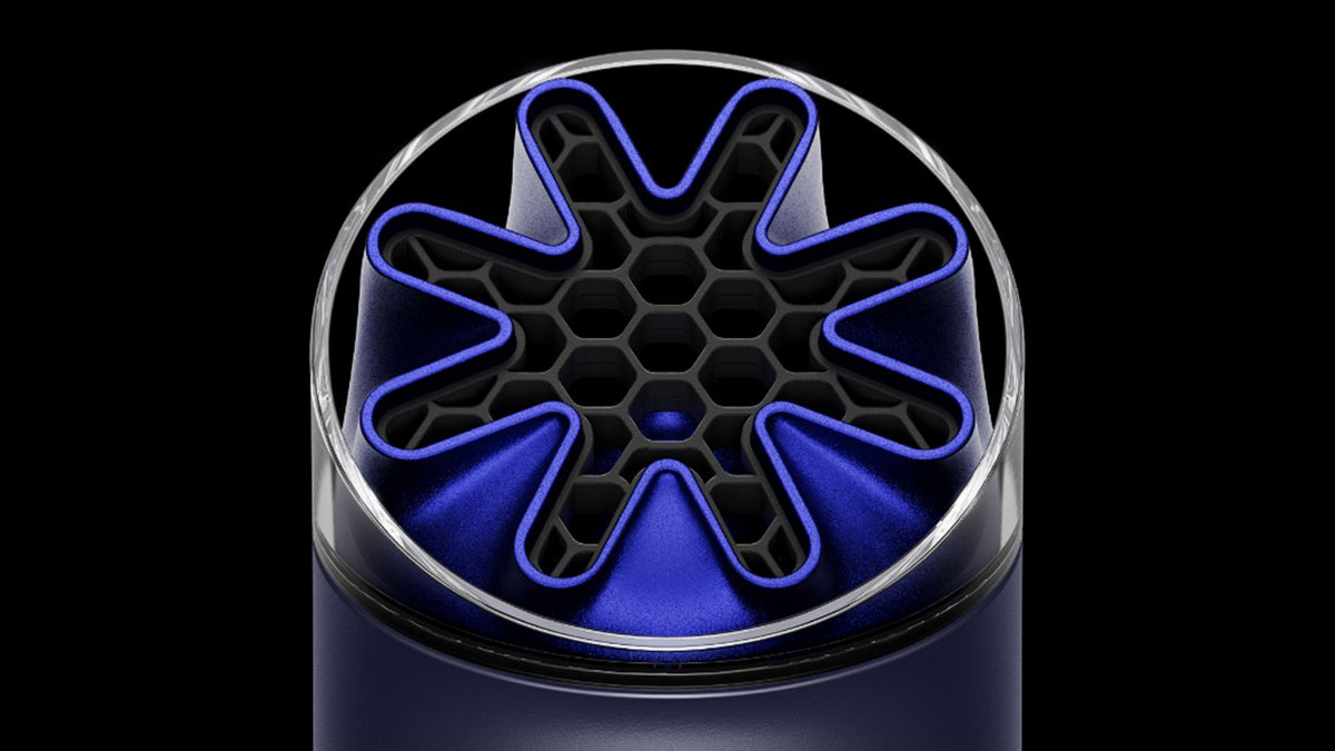Dyson HushJet Mini Cool Portable Fan - Ink/Cobalt - nozzle close-up
