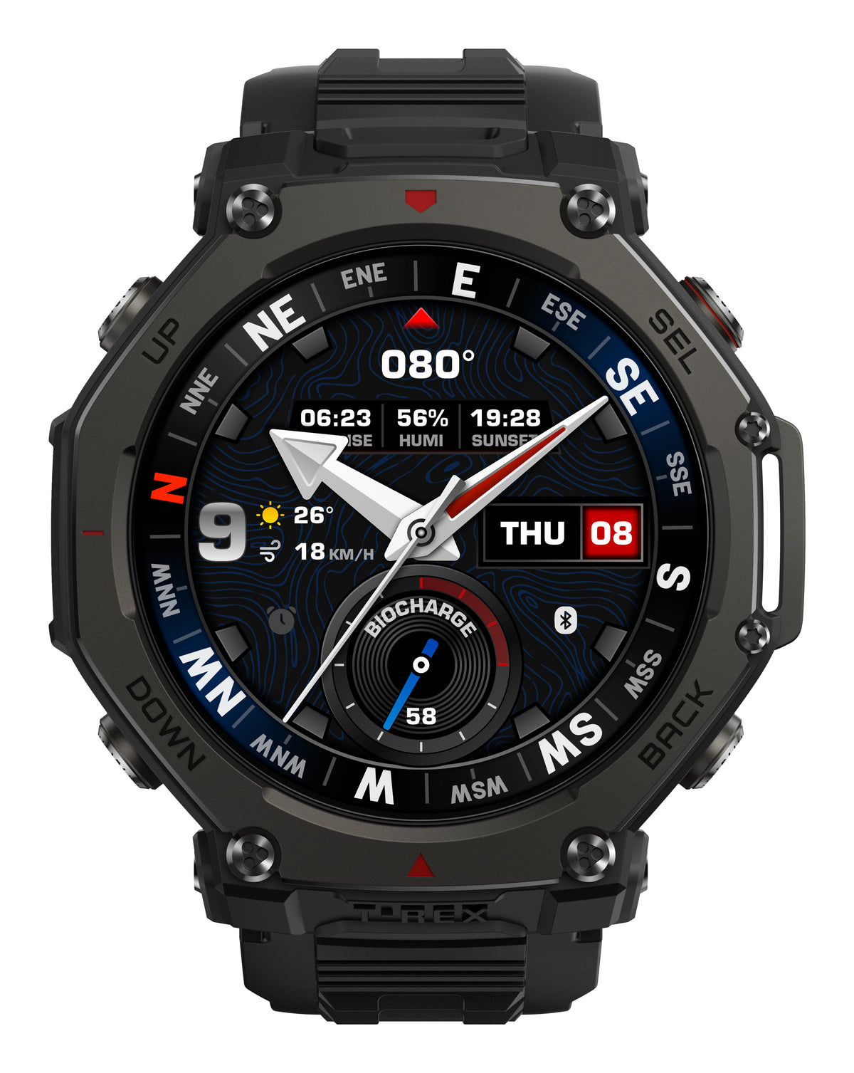 Amazfit T-Rex 3 Pro 48mm Smartwatch - Tactical Black - front view