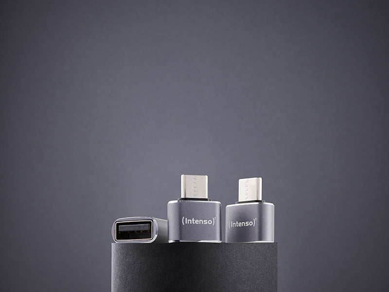 Intenso A480C USB-A to USB-C Adapter, 3 Pack - Grey - view 3