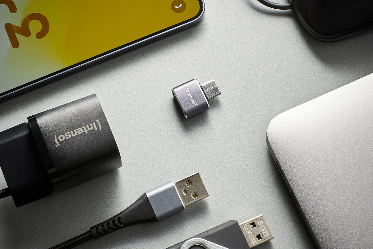 Intenso A480C USB-A to USB-C Adapter, 3 Pack - Grey - view 4