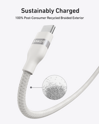 Anker 240W USB-C to USB-C 1.8m Upcycled-Braided Cable, White - official product image
