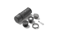 Outin Mino portable electric espresso machine in Space Grey with capsule adapter, filter basket and coffee cup