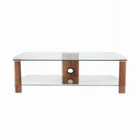 Alphason Century Stand 1500mm, Up to 70" - Walnut & Clear Glass | ADCE1500-WAL