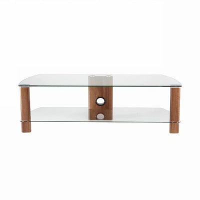 Alphason Century Stand 1500mm, Up to 70" - Walnut & Clear Glass | ADCE1500-WAL