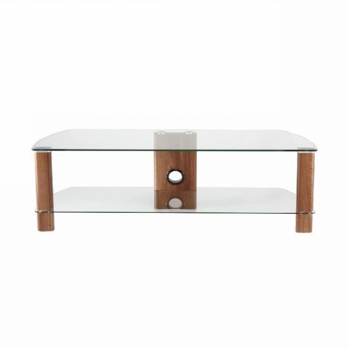 Alphason Century Stand 1500mm, Up to 70" - Walnut & Clear Glass | ADCE1500-WAL