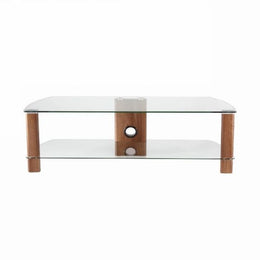 Alphason Century Stand 1500mm, Up to 70" - Walnut & Clear Glass | ADCE1500-WAL
