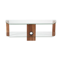 Alphason Century Stand 1500mm, Up to 70" - Walnut & Clear Glass | ADCE1500-WAL
