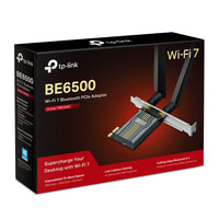 TP-Link Archer TBE400E BE6500 Tri-Band Wi-Fi 7 Bluetooth PCI Express Adapter — packaging