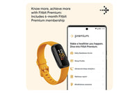 Fitbit Inspire 3 - Health & Fitness Tracker with 10-Day Battery & AMOLED Display - Black/Morning Glow | 79-FB424BKYW