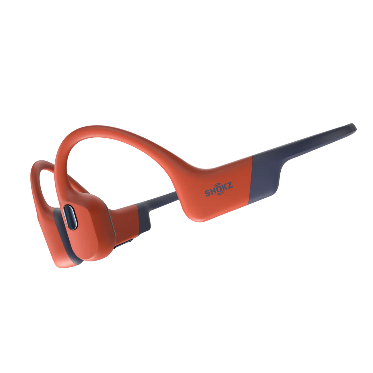 Shokz OpenSwim Pro Bone Conduction Swimming Headphones - Red - angled view