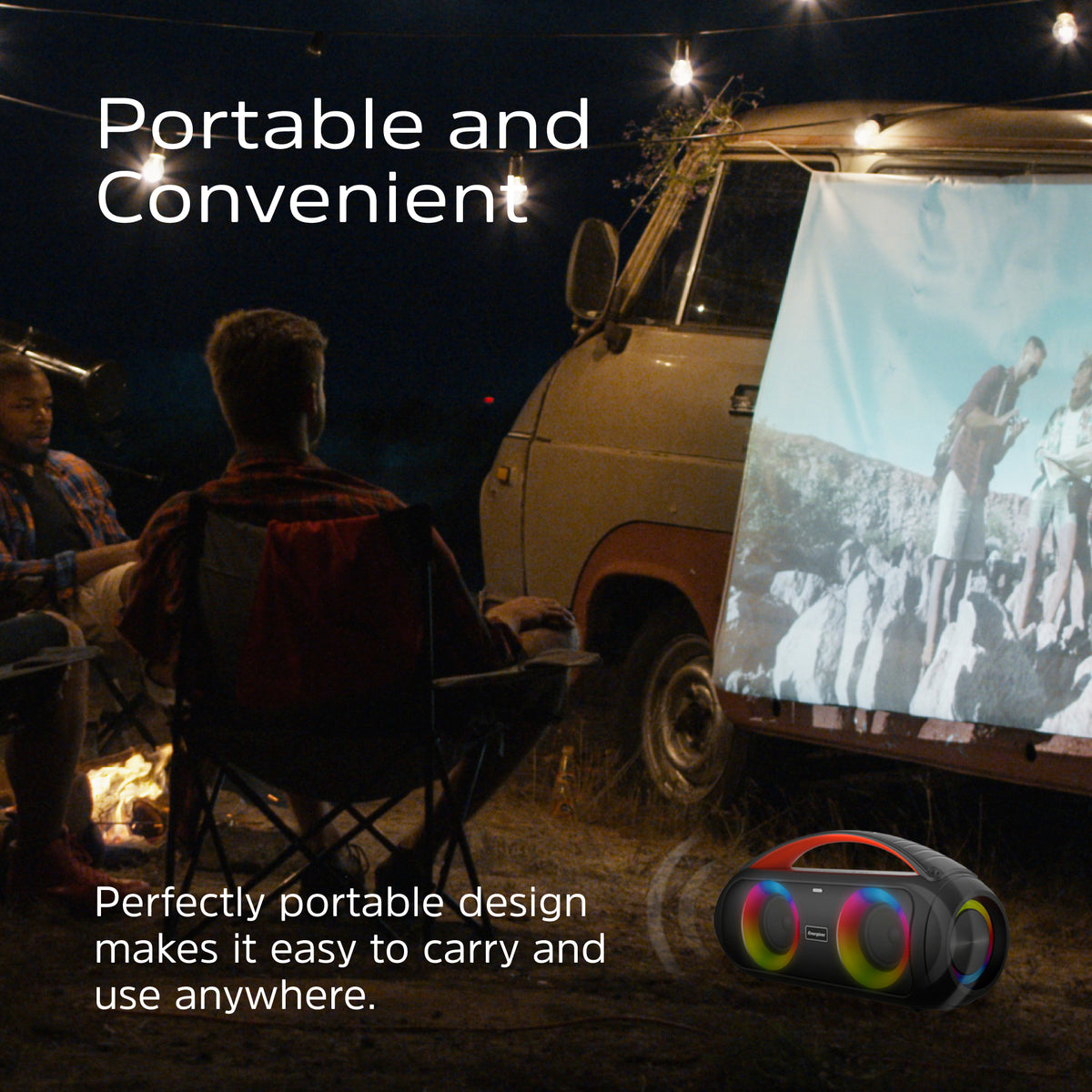 Energizer Portable Bluetooth Party Speaker with RGB lighting with mic | BTS258 Energizer Speaker Euronics Ireland