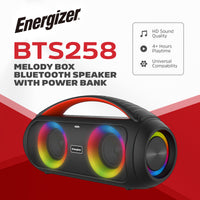 Energizer Portable Bluetooth Party Speaker with RGB lighting with mic | BTS258 Energizer Speaker Euronics Ireland