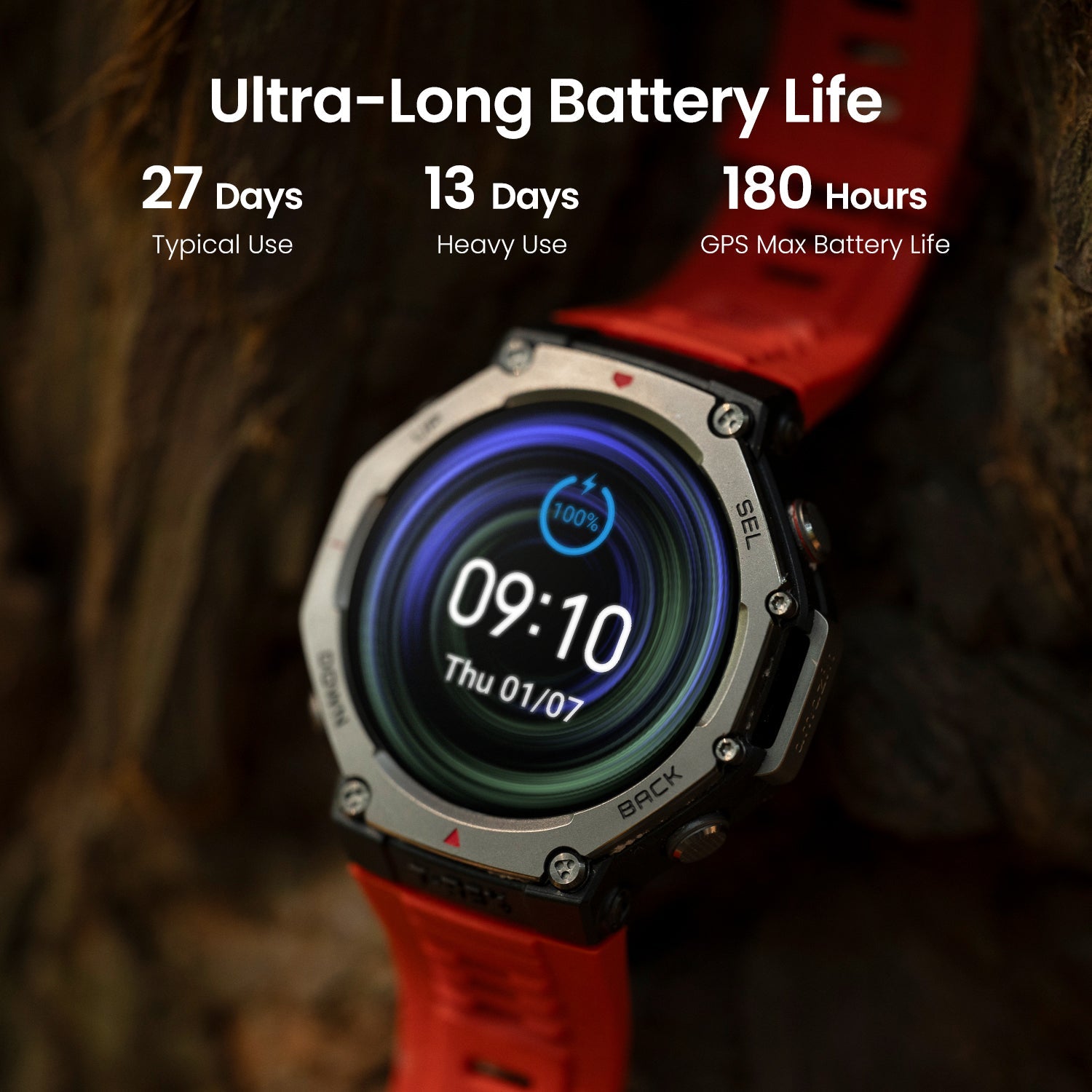 Amazfit T-Rex 3 Rugged GPS Smartwatch – Lava | T-Rex 3