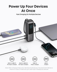 Anker 25K 165W Power Bank with Built-In USB-C & Retractable Cable, Black - official product image