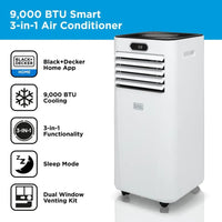 Black & Decker 9000BTU Smart Air Conditioner Unit | BXAC40025GB Black and Decker Air Conditioner Euronics Ireland