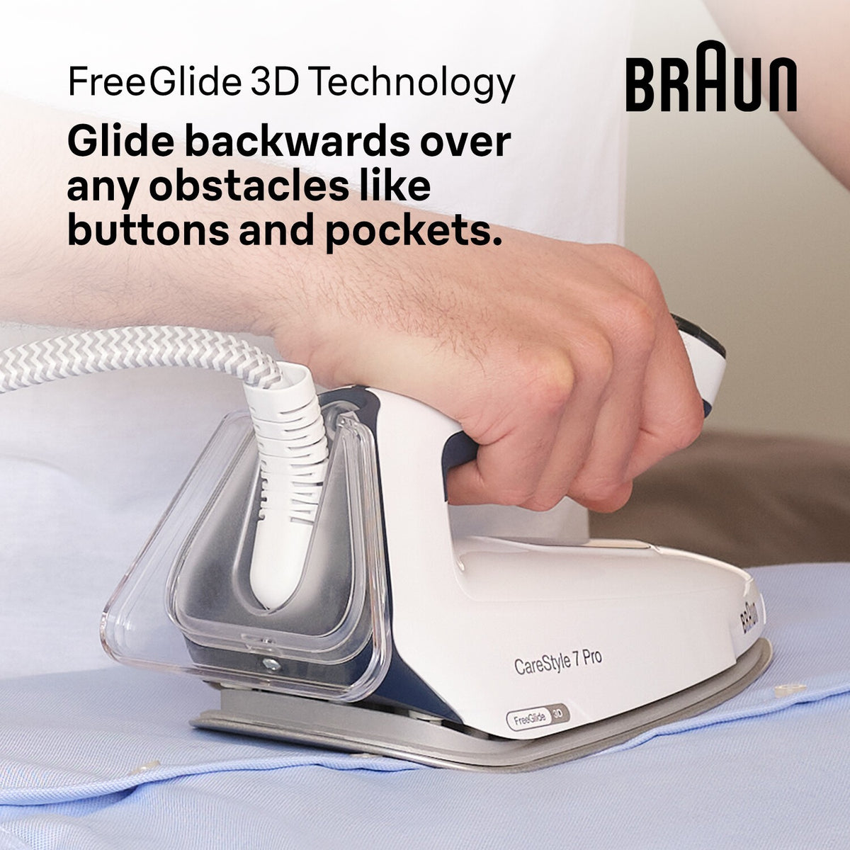Braun CareStyle 7 Pro Steam Generator Iron - Blue - FreeGlide 3D soleplate