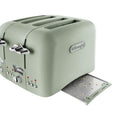 De'Longhi Argento Flora 4 Slice Toaster - Green | CT04.GR