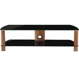 Alphason Century Stand 1500mm, Up to 70" - Walnut & Black Glass | ADCE1500-BLK