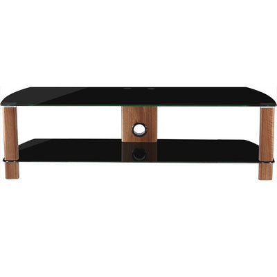 Alphason Century Stand 1500mm, Up to 70" - Walnut & Black Glass | ADCE1500-BLK