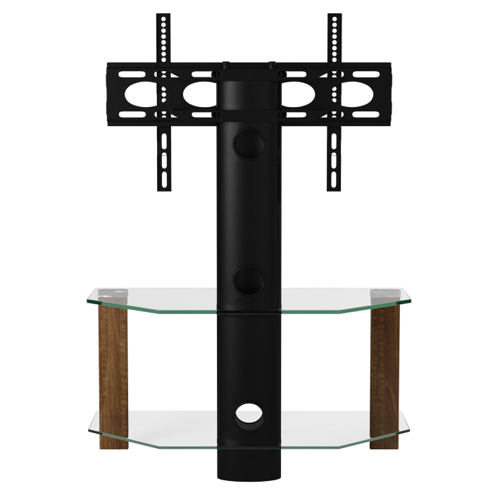Alphason Century Cantilever Corner Stand 800mm, Up to 55" - Walnut & Clear Glass | ADCEC800WAL