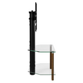 Alphason Century Cantilever Corner Stand 800mm, Up to 55" - Walnut & Clear Glass | ADCEC800WAL
