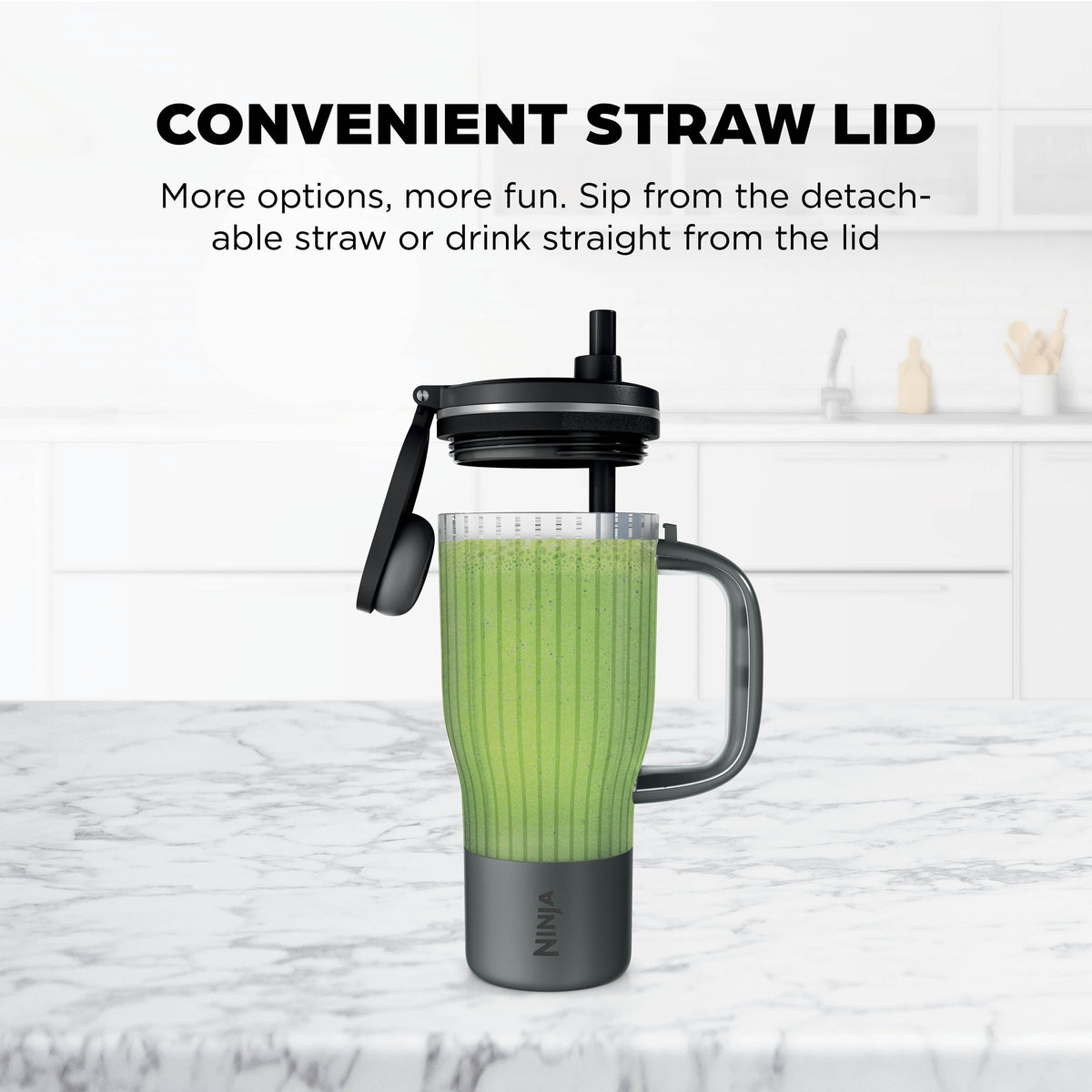 Ninja BlendBOSS Tumbler Blender 710ml - Onyx - straw lid