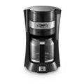 De'Longhi ICM Series Filter Coffee Maker - Black - front view with glass carafe