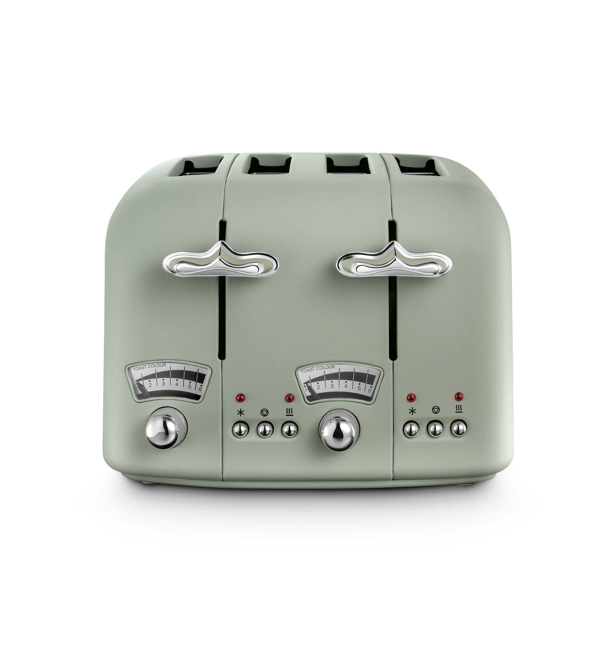 De'Longhi Argento Flora 4 Slice Toaster - Green - front view