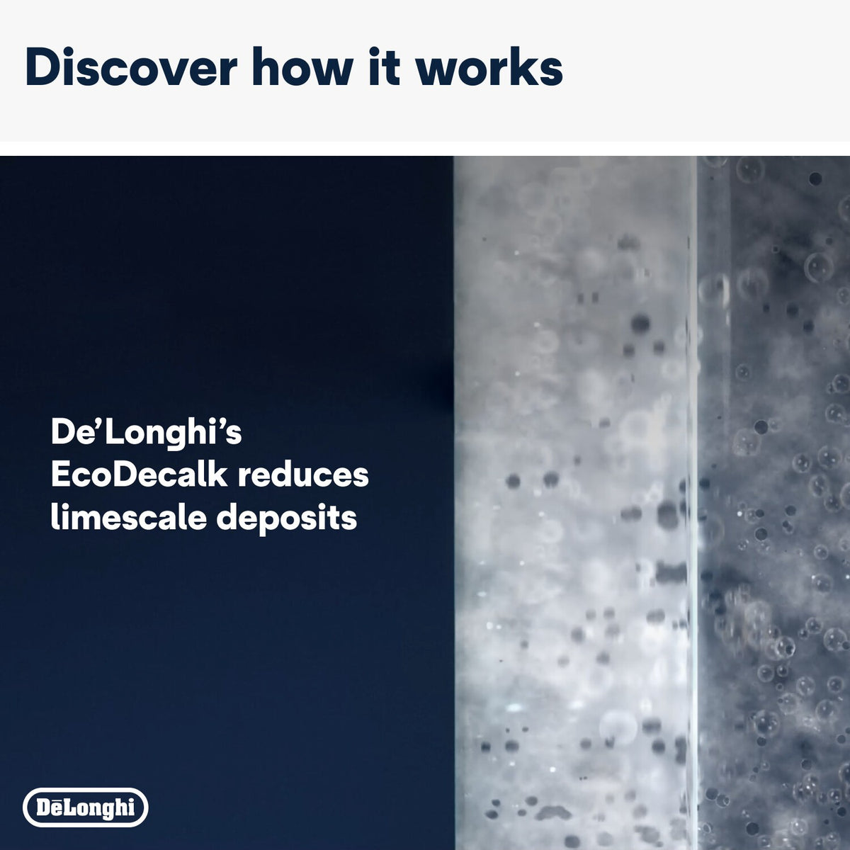 De'Longhi EcoDecalk Descaler - White - how it reduces limescale deposits