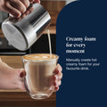 De'Longhi La Specialista Arte Espresso Machine - White - texturing milk with the steam wand