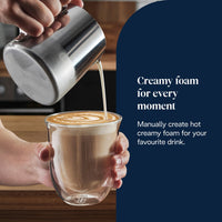 De'Longhi La Specialista Arte Espresso Machine - White - texturing milk with the steam wand