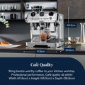 De'Longhi La Specialista Maestro Espresso Machine - Silver - dimensions on the worktop