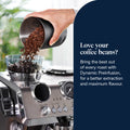 De'Longhi La Specialista Maestro Espresso Machine - Silver - filling the bean container